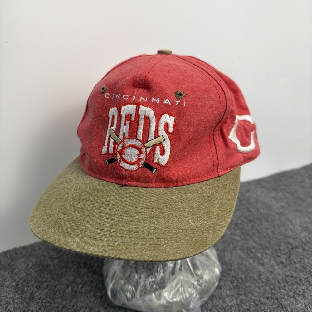 Vintage Cincinnati Reds Snap Back Hat Cap Eds West x Signatures MLB Baseball